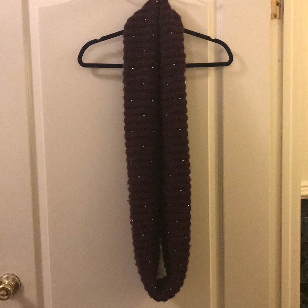 Beaded maroon infinity scarf